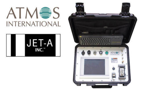 Jet A sign up with Atmos - photo showing logos and Atmos Portable Tightness Monitor
