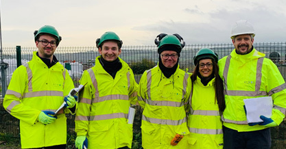A group of Atmos colleagues on site at Northumbrian Water