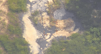 The location of a rupture caused by a pipeline theft