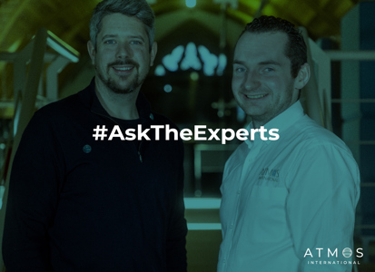 An image of Atmos' water experts Martin Duff (left, Business Development Director for water) and Harry Smith (right, Sales and Senior Research Engineer)